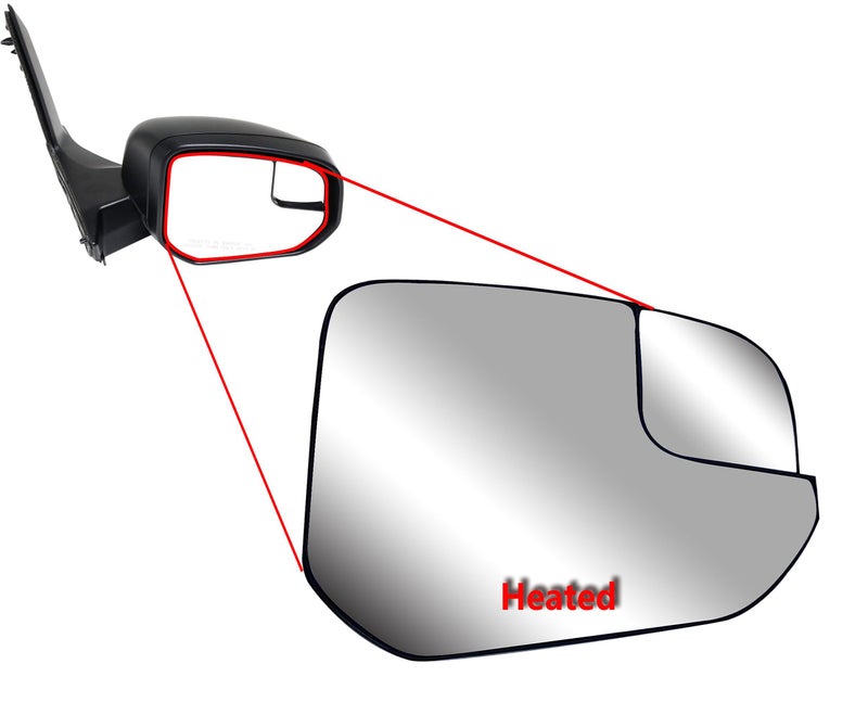 LONGLING Passenger Right Side Replacement Mirror Glasses Small Housing With Heated And Plate Fit Ford Transit Connect XL,XLT and TITANIUM From 2014-onward - Image 2